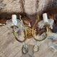 Set of two brass pendant wall lights