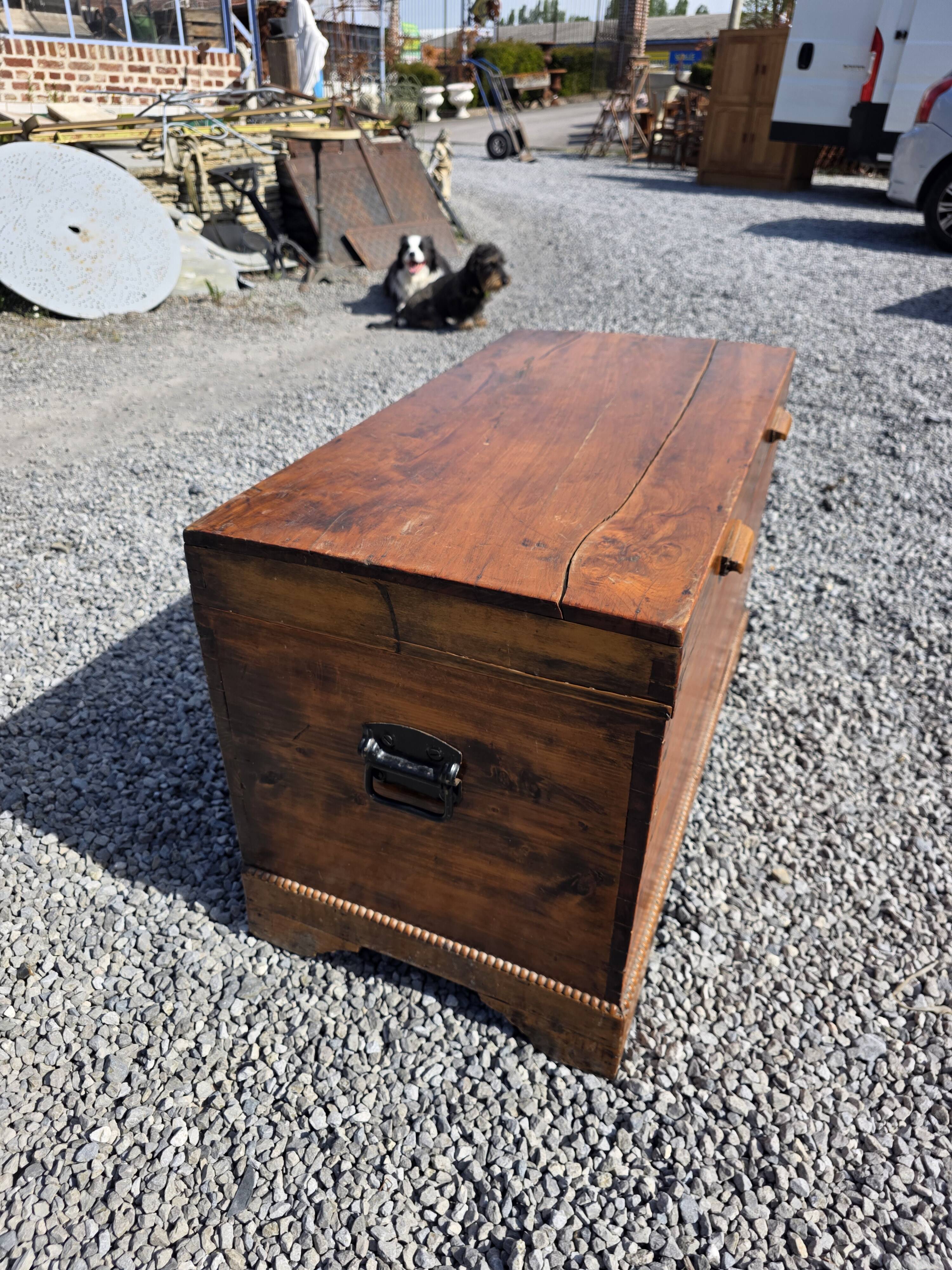 Antique solid teak chest