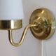 Pair of brass and opaline sconces, Denmark 1960