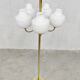 Vintage Italian brass floorlamp opaline glass