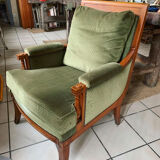 Fauteuil « Bergère » vert