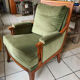 Green "Bergère" armchair