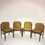 Set of 4 italian style chairs 1960 - rosewood and fabric