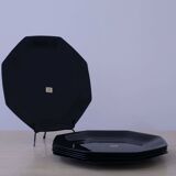 6 "Octime" black Arcoroc dinner plates
