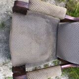 Voltaire wooden armchair in mahogany wood