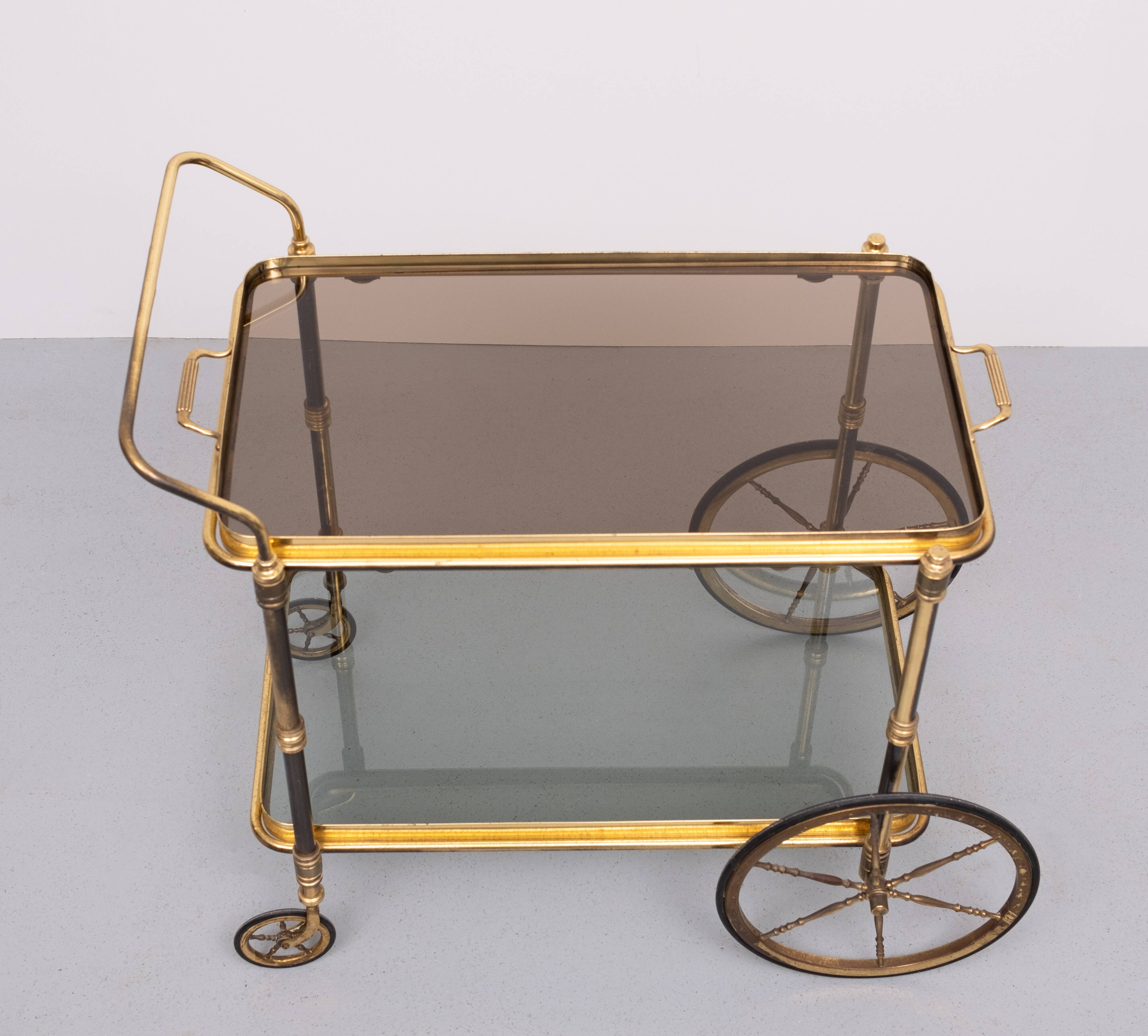 Stunning Brass Bar Trolley 1950s France