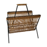 Wicker and metal magazine rack