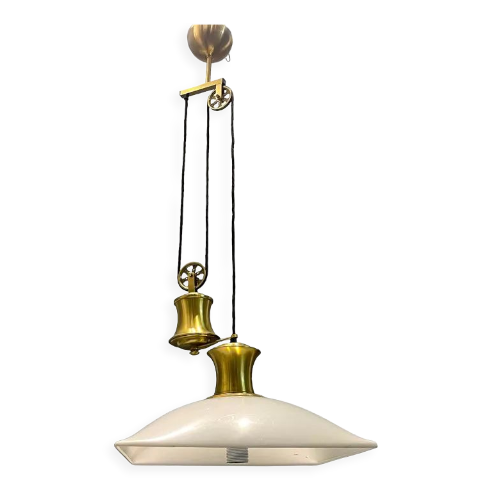 Italian brass light pendant, 1980s