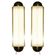 Pair of Art Deco wall sconces in brass and glass by Genet-Michon.