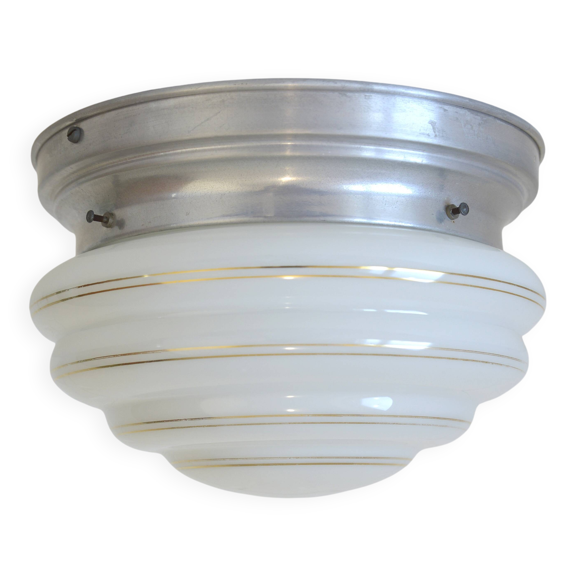 Art Deco Ceiling Lamp / Antique Flush Mount Light / Bauhaus Era Sconce 1930