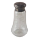 Antique table powder shaker, in engraved glass and solid silver, X