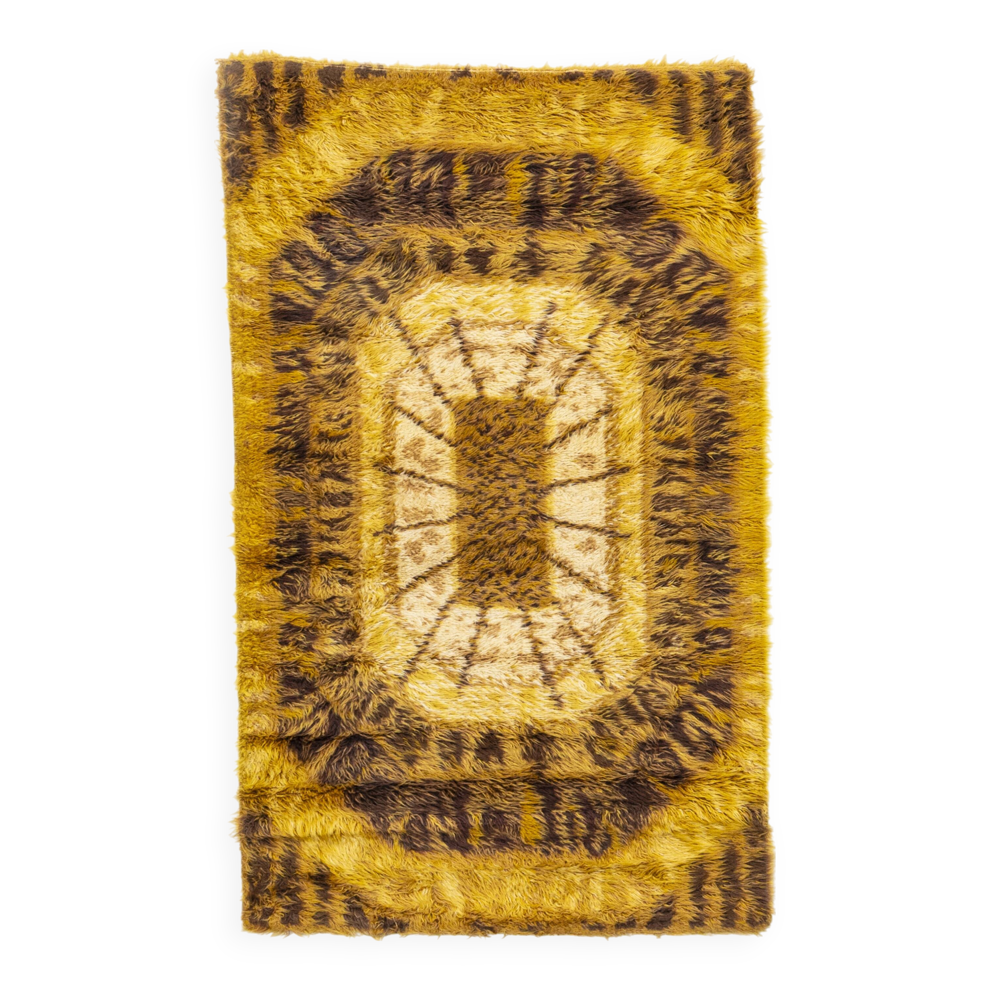 Scandinavian style mid-century modern long pile rug. 142 x 86 cm (56 x 34 i