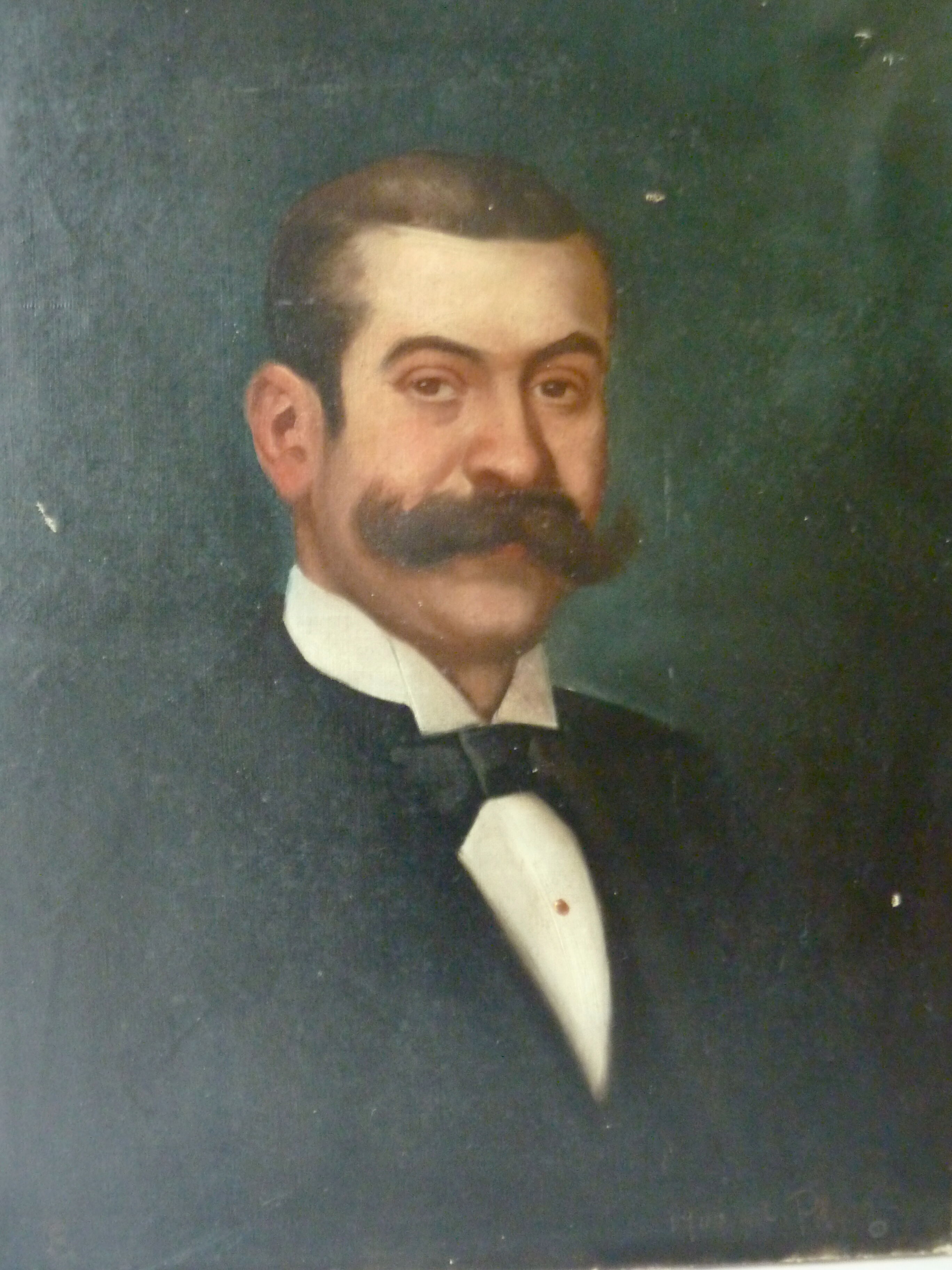 Portrait of a man era 1900 signed