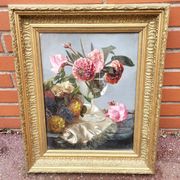 "Bouquet of Pink Roses" Contemporary Oil Painting on Canvas
