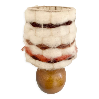 Lamp in stoneware lampshade vintage wool