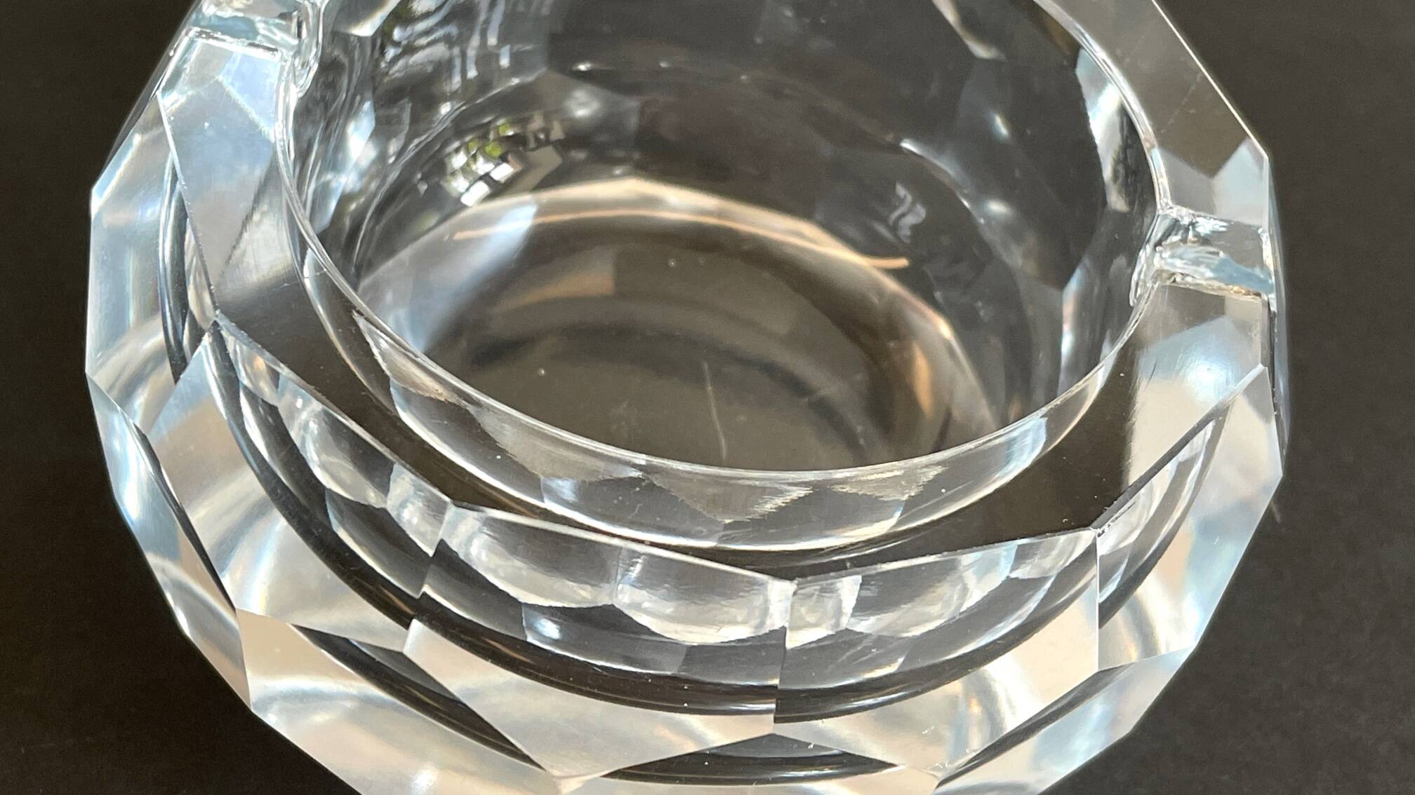 Vintage Multifaceted Crystal Ashtray