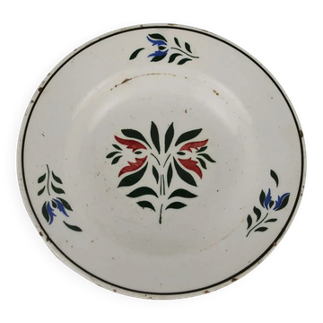 Antique ceramic plate made in France, early 20th century.