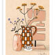 Illustration A4 "Coffee, vase and dried flowers"