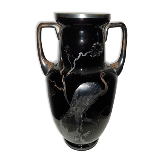 Vase en verre signé Hem Michel Herman art déco années 1930