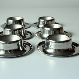 Stainless steel egg cups - set of 6 - Vintage