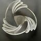 Large Art Deco crystal glass basket or catchall