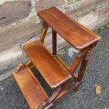 library step ladder vintage mahogany stool ladder