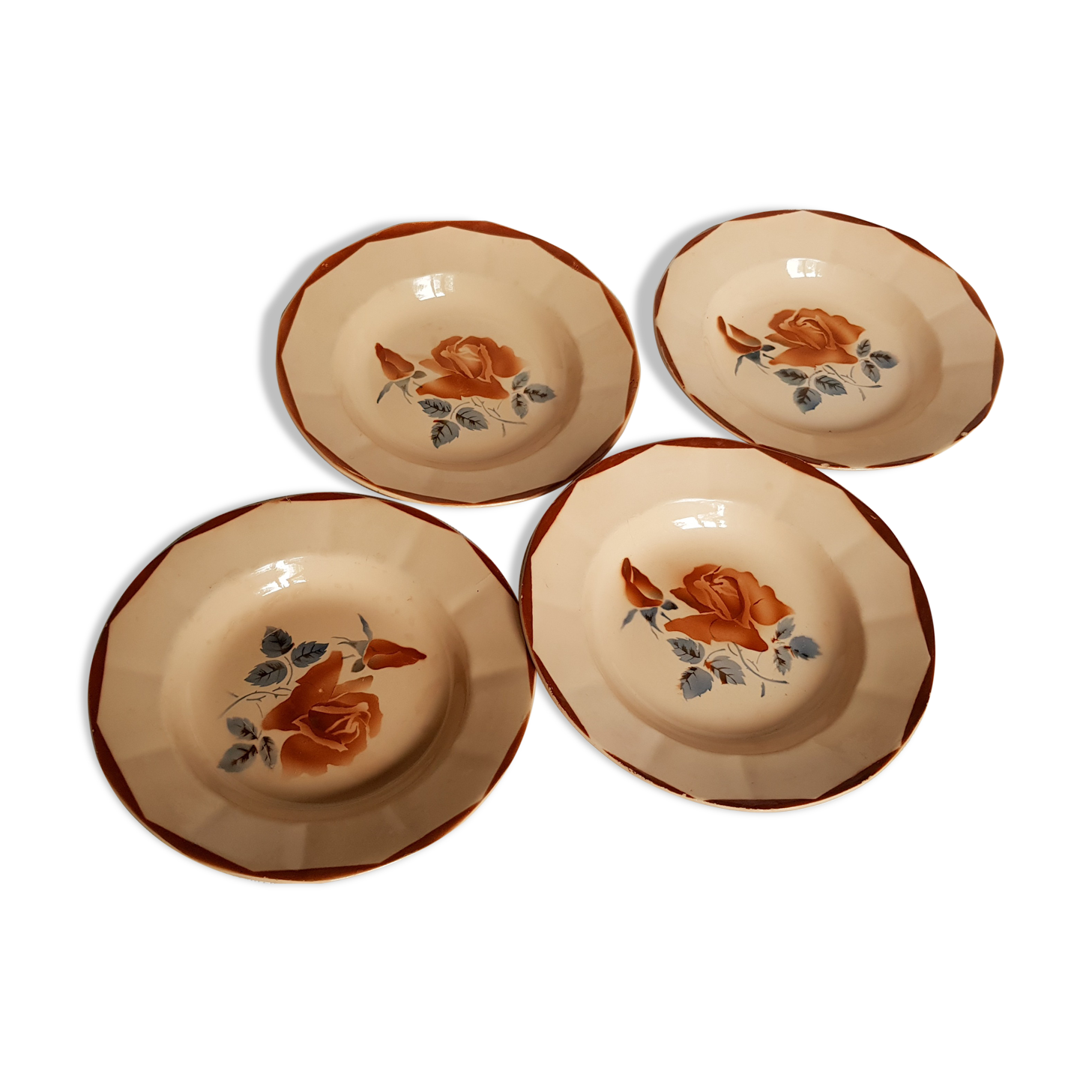 "Digoin Sarreguemines" soup plate service