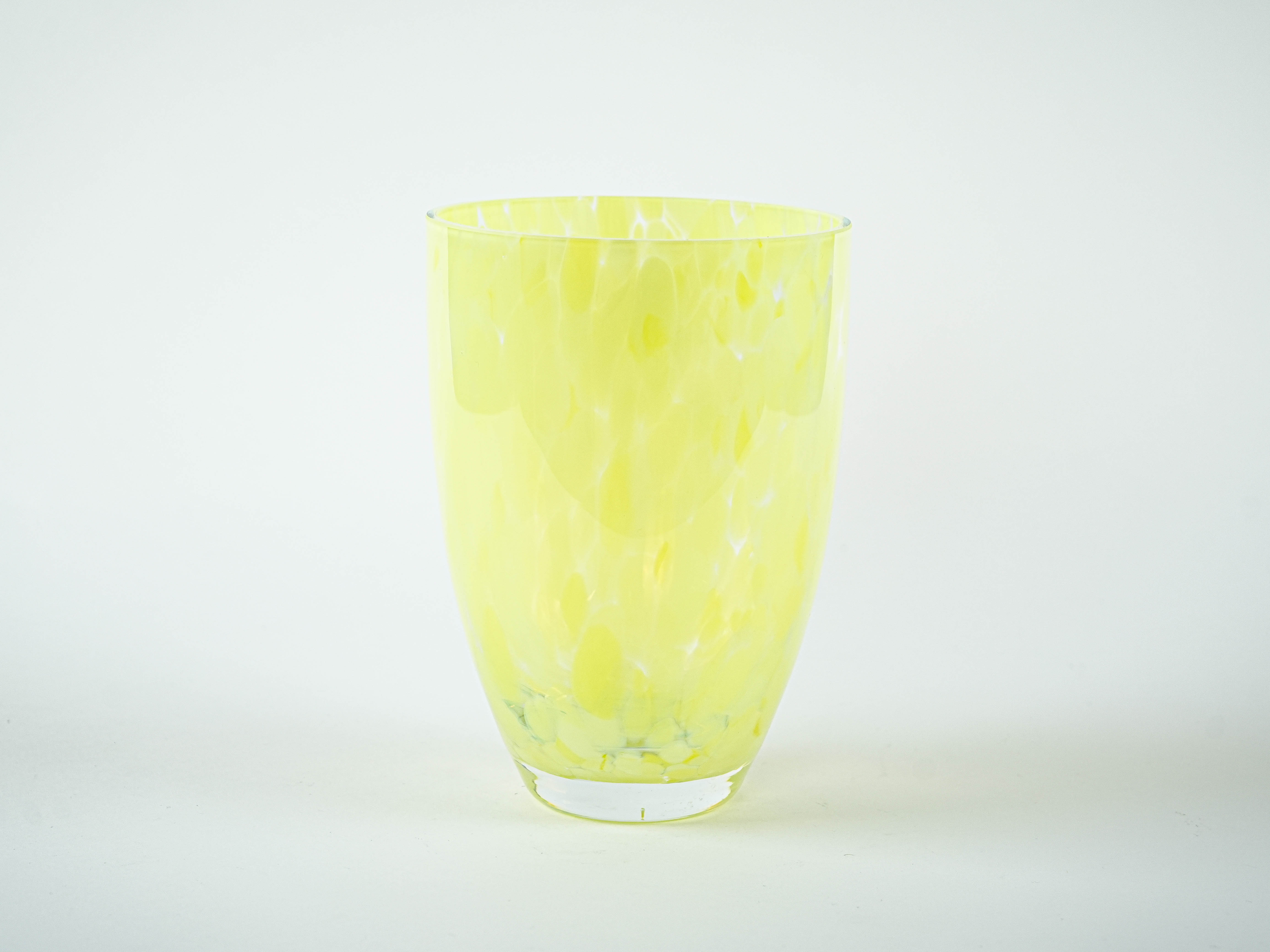 Lemon-coloured glass vase, Danish design, 1970s, made in Denmark