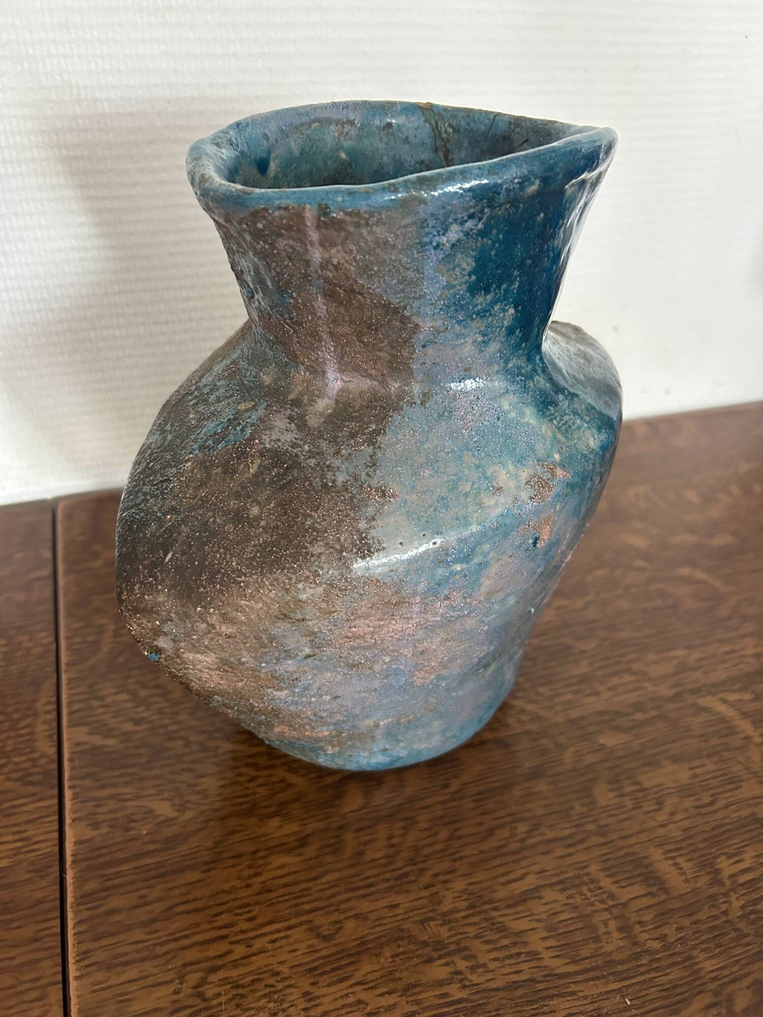 Brutalist vase in free form by Michel Lanos