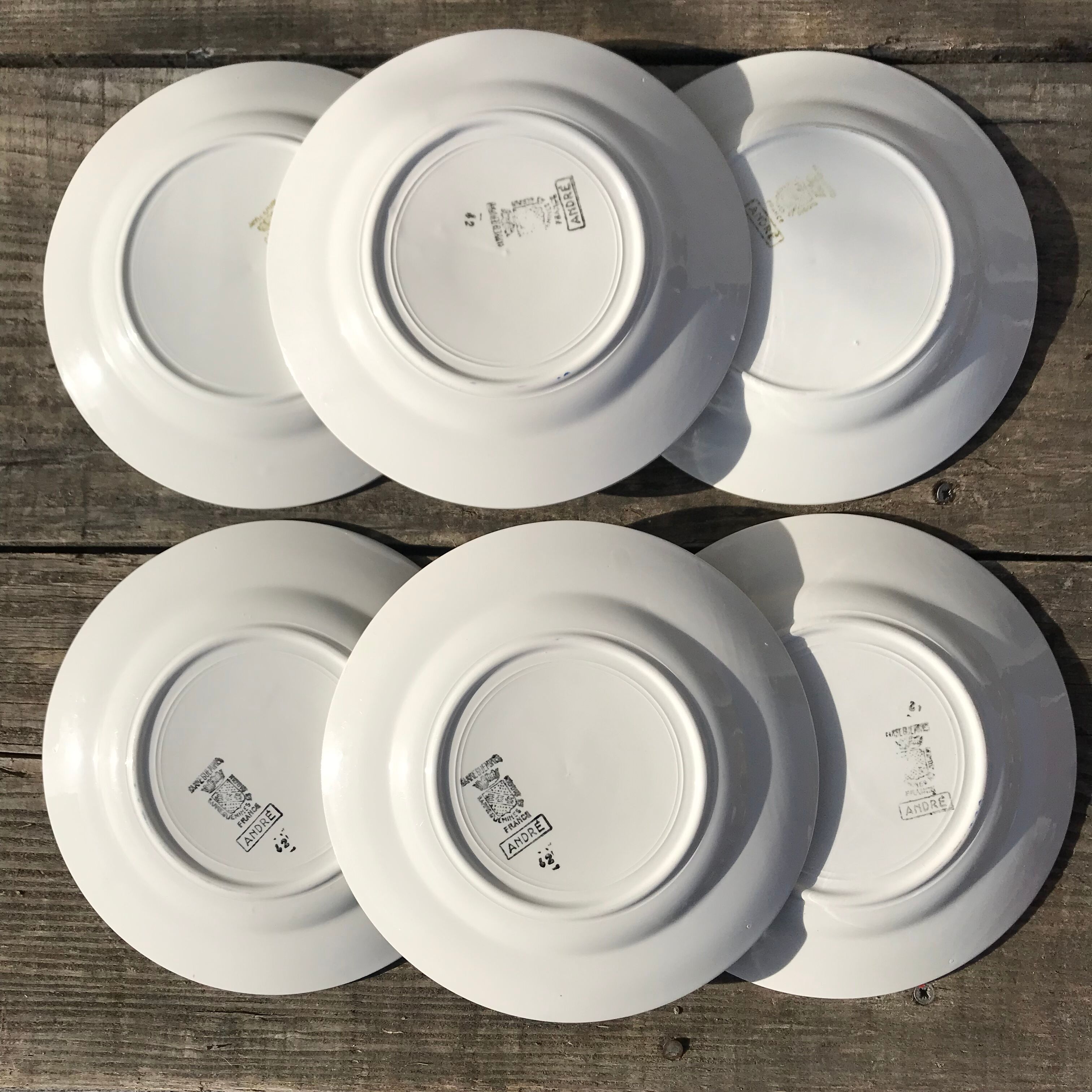 Flat plates (6)vintage model André