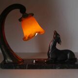 Art deco lamp gazelle decoration Manufacture 30's years