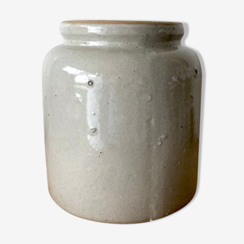 Large white sandstone mustard pot, 5L