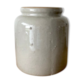 Large white sandstone mustard pot, 5L