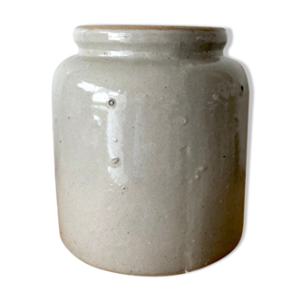Large white sandstone mustard pot, 5L