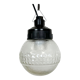 Industrial Bakelite Pendant Light with Frosted Glass, 1970s
