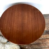 Scandinavian round folding coffee table Dane deTingstrom Kavaljer 1960 teak