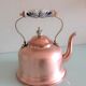 Old brushed red copper kettle / vintage 50-60s