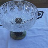 Crystal cup and silver metal