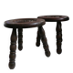Two milking stools in the Charles Dudouyt style.