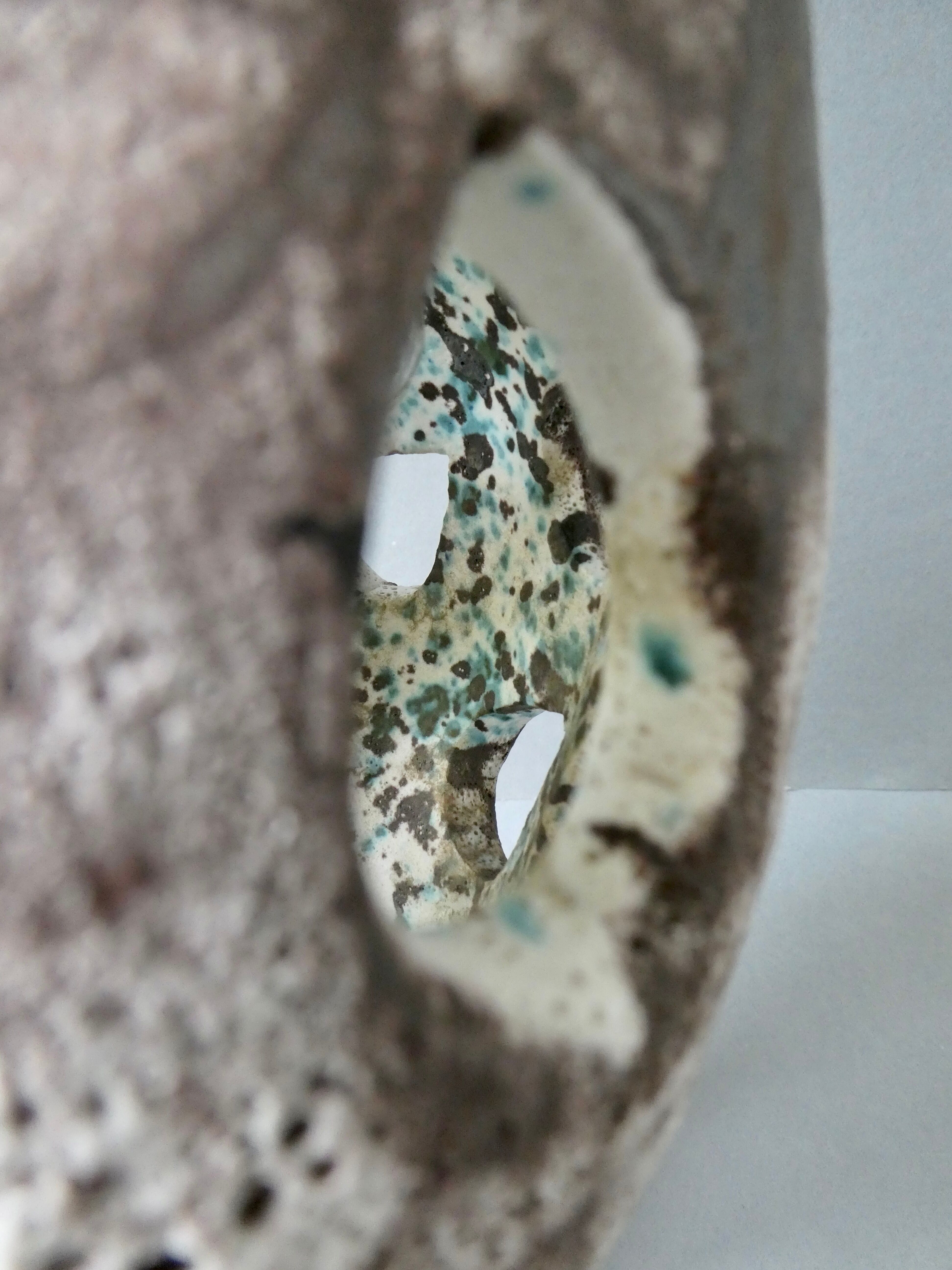 Openwork ceramic lamp from Vallauris, 70s