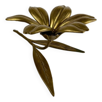 Cendrier Fleur en Laiton, 1970, grand modèle