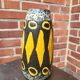 Retro Scheurig W-Germany fat lava vase 1970s brown yellow