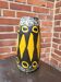 Retro Scheurig W-Germany fat lava vase 1970s brown yellow
