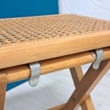Cinq tabourets viennois vintage en paille