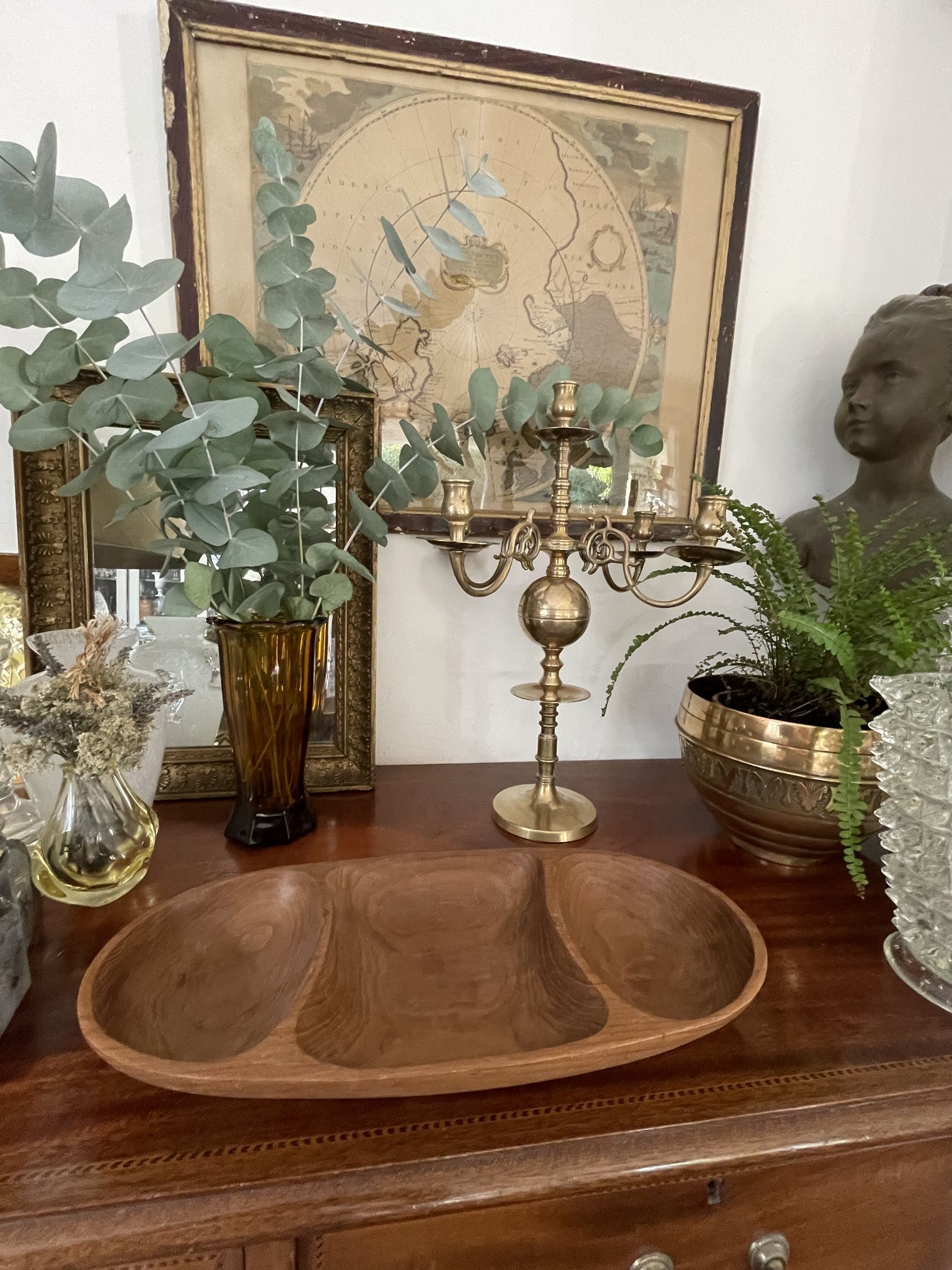 Plateau en bois vintage 41,5cm
