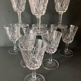 Cut crystal liqueur glasses VMC Reims Harlequin