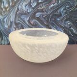 Round ceiling lamp in white clichy glass