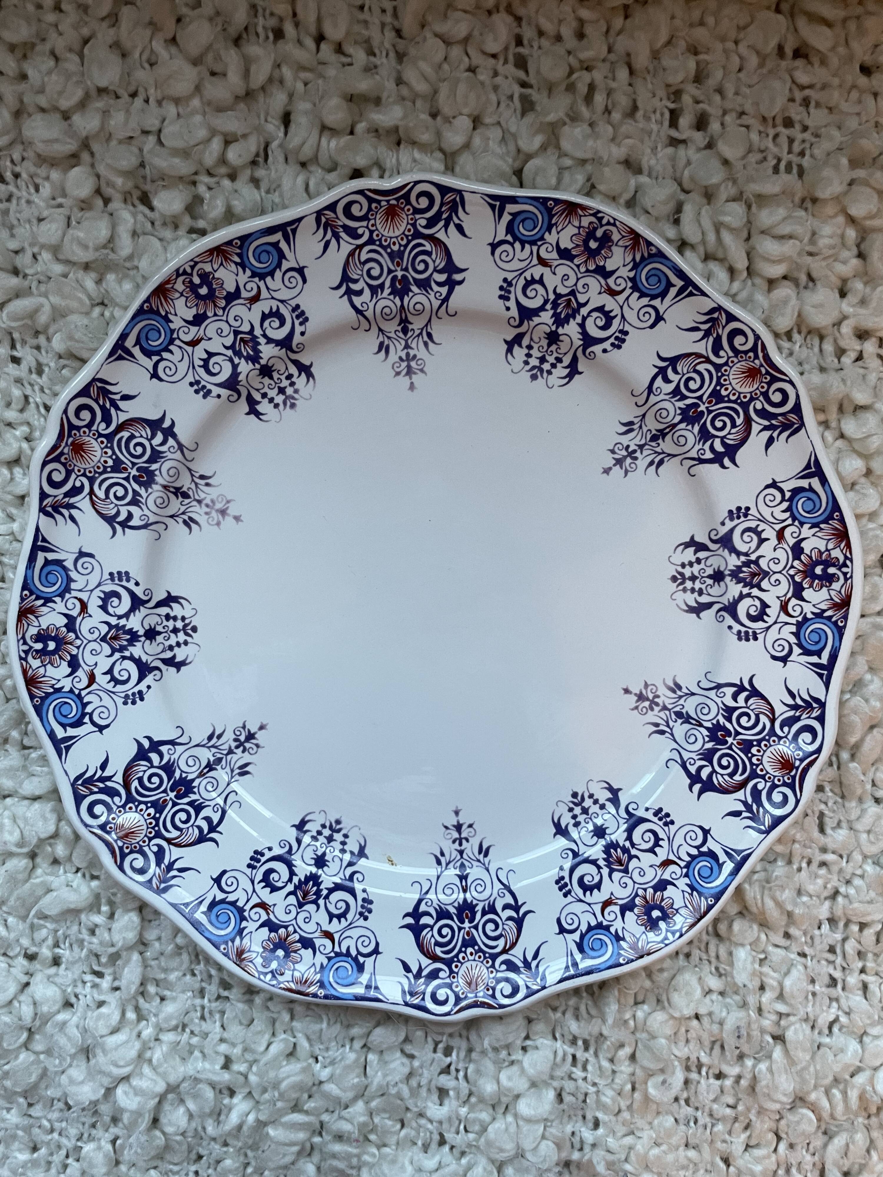 Set of 11 dessert plates St Amand Vieux Rouen