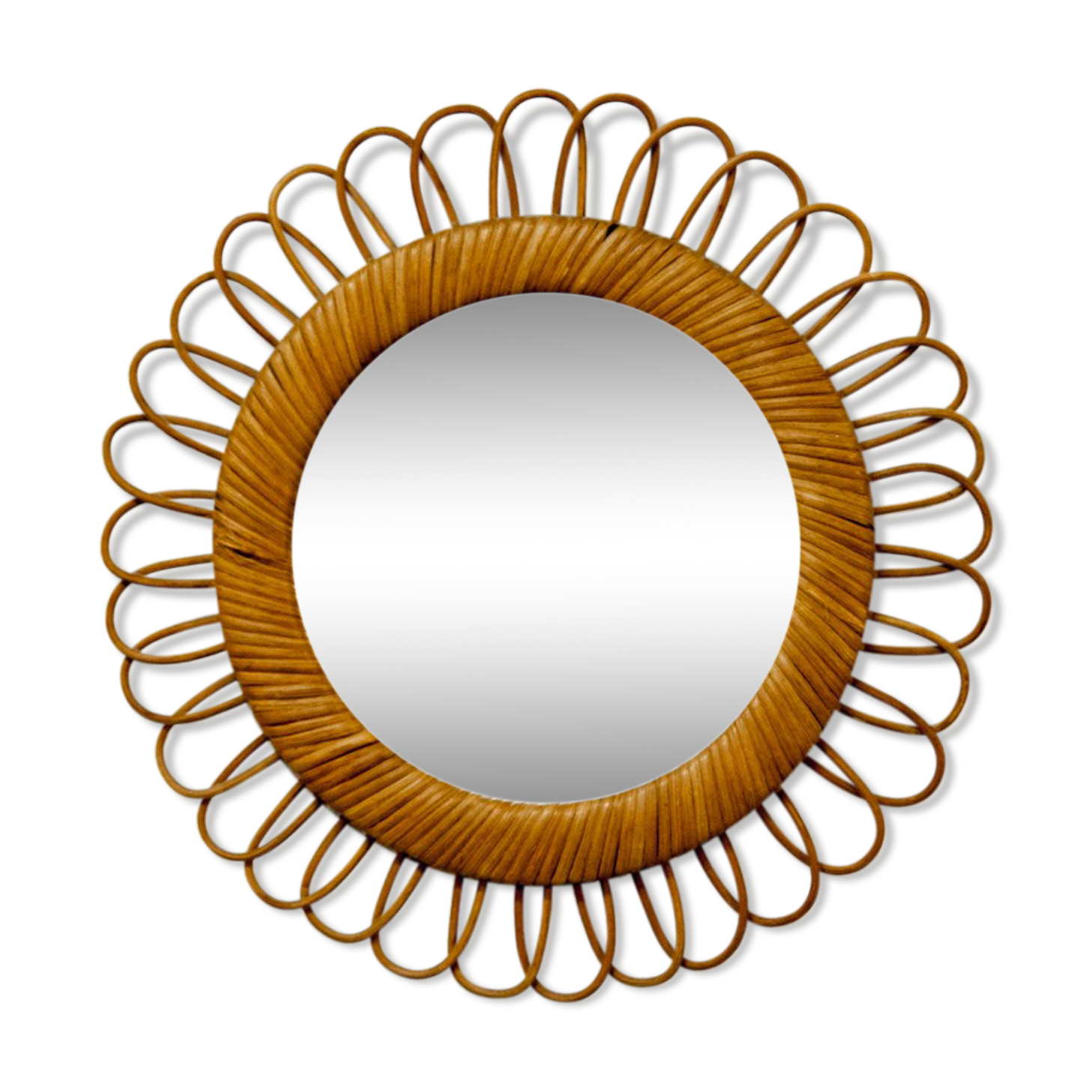 Sun rattan mirror 32x32cm