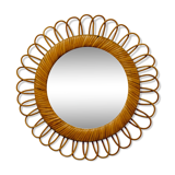 Sun rattan mirror 32x32cm